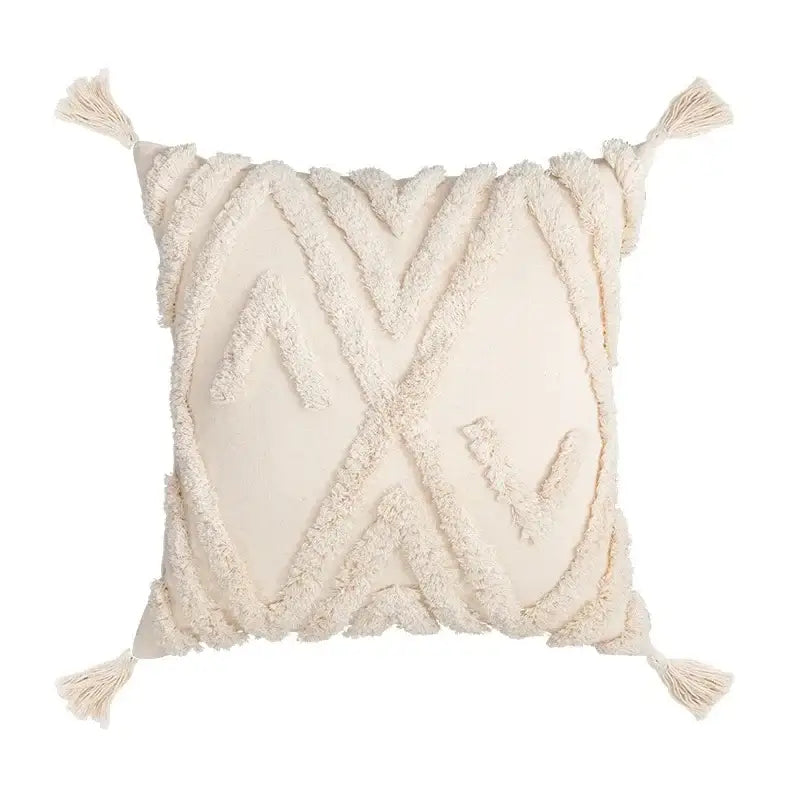 Beige Woven Cushion Cover