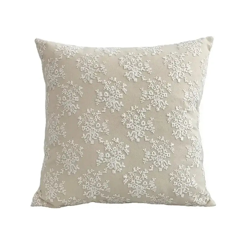 Beige Yellow Cotton Pillow
