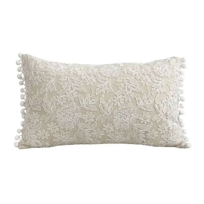 Beige Yellow Cotton Pillow