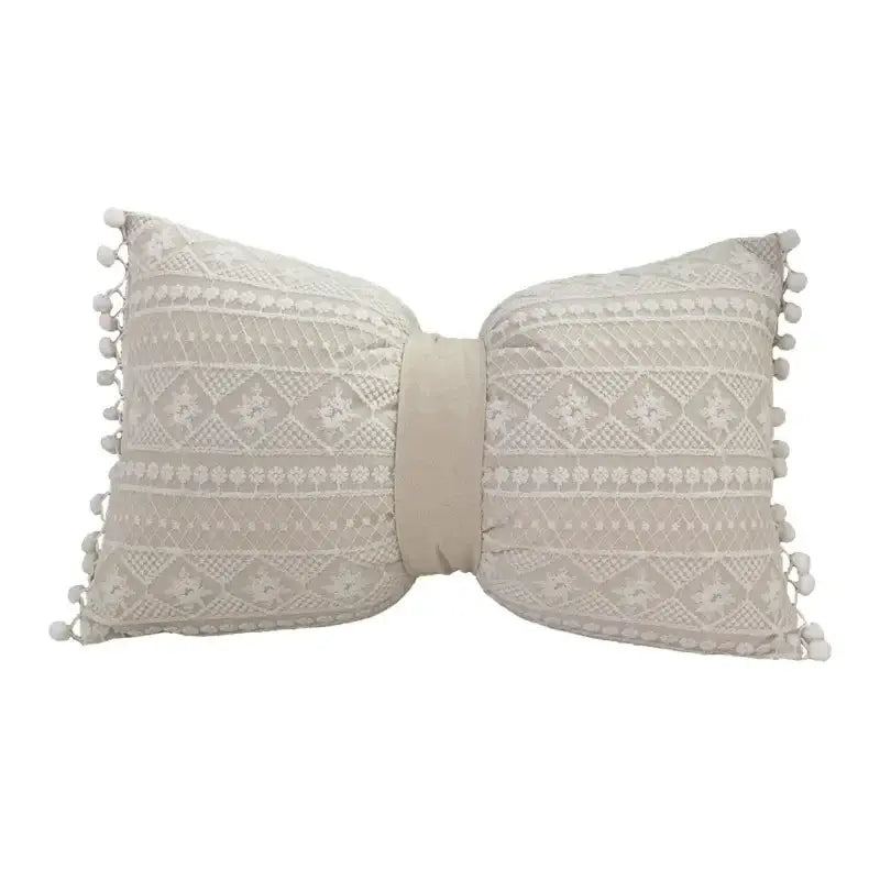 Beige Yellow Cotton Pillow
