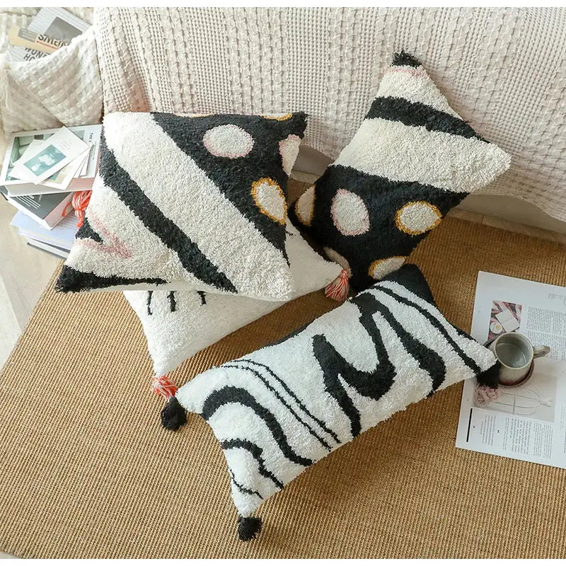 Beige Tufted Cushion Covers