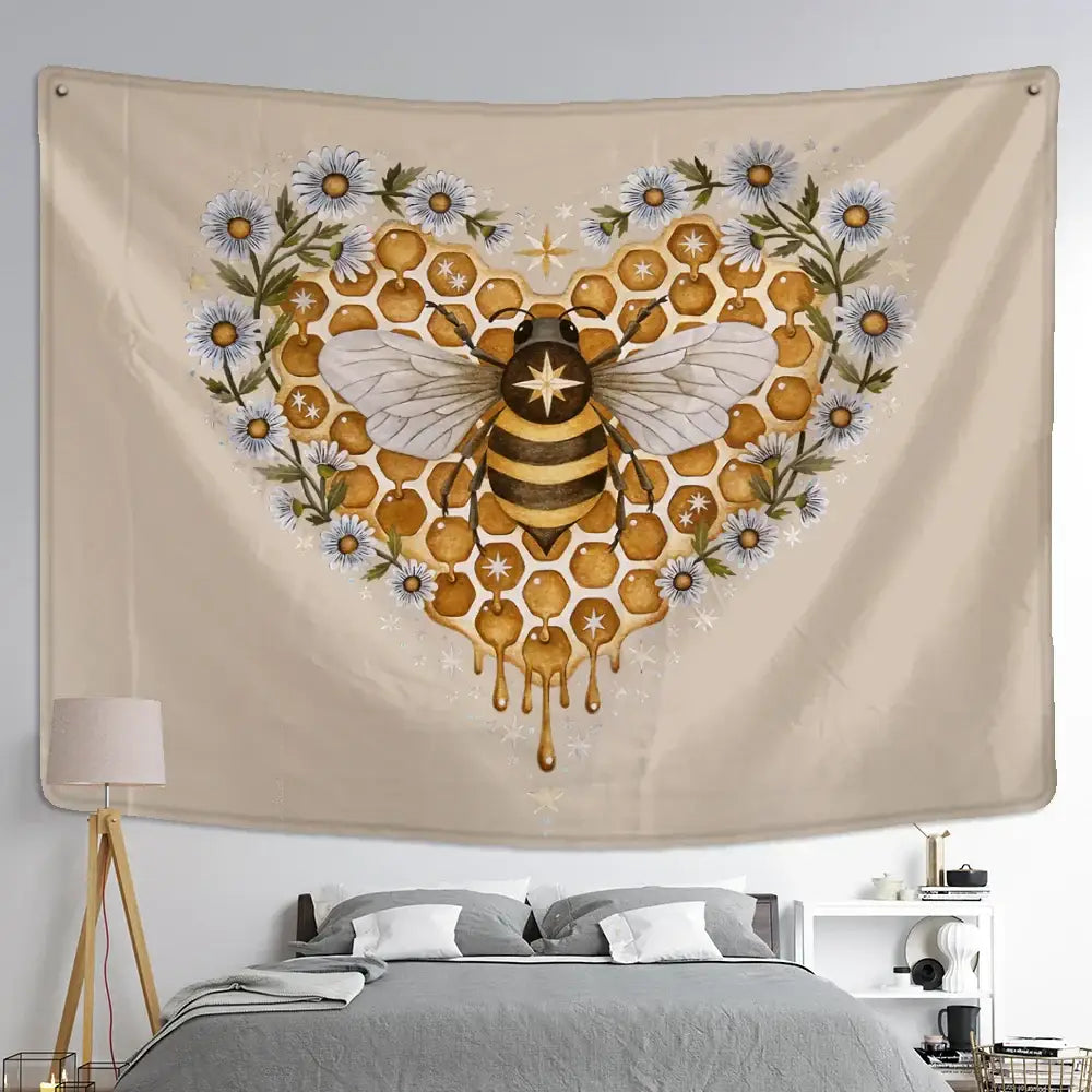 Black Gold Bee Tapestry