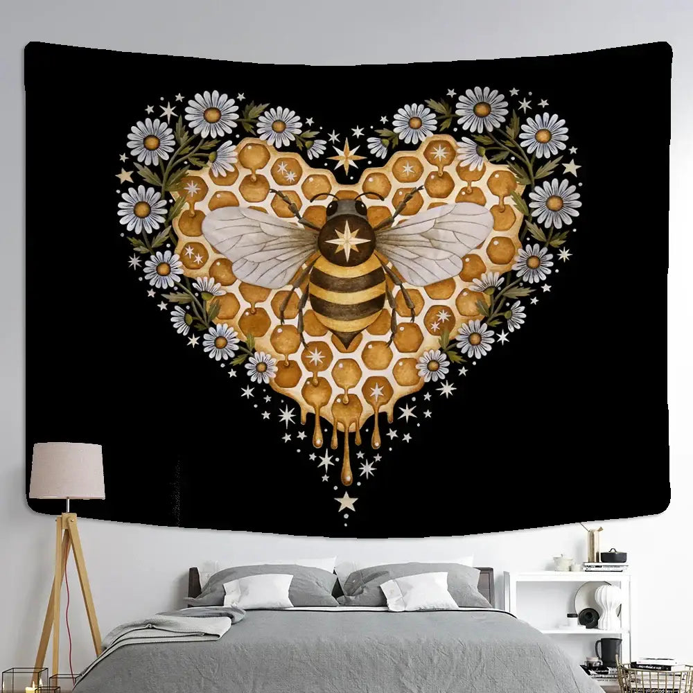 Black Gold Bee Tapestry