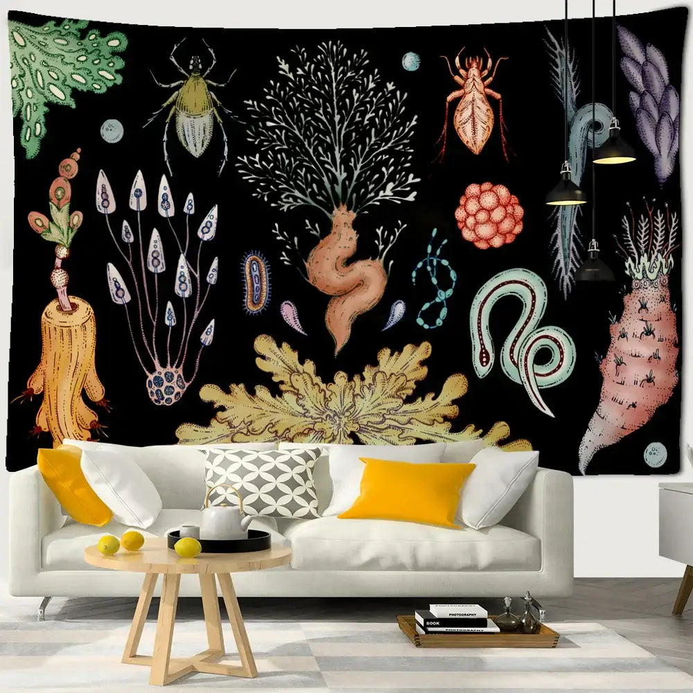 Black Gold Starry Tapestry