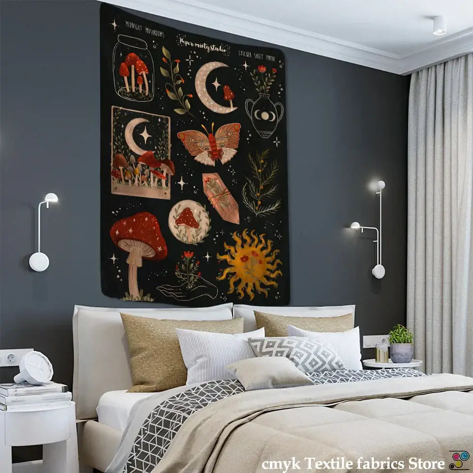 Black Gold Starry Tapestry