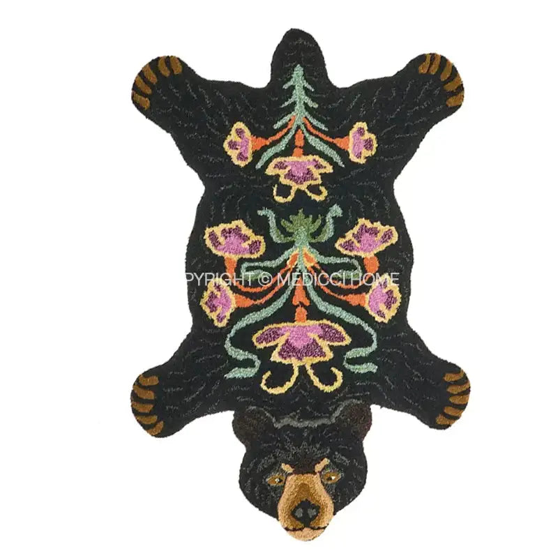 Black Boho Bear Rug
