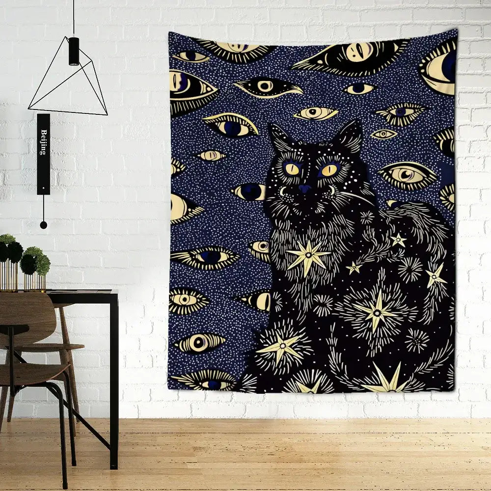 Black Gold Celestial Tapestry