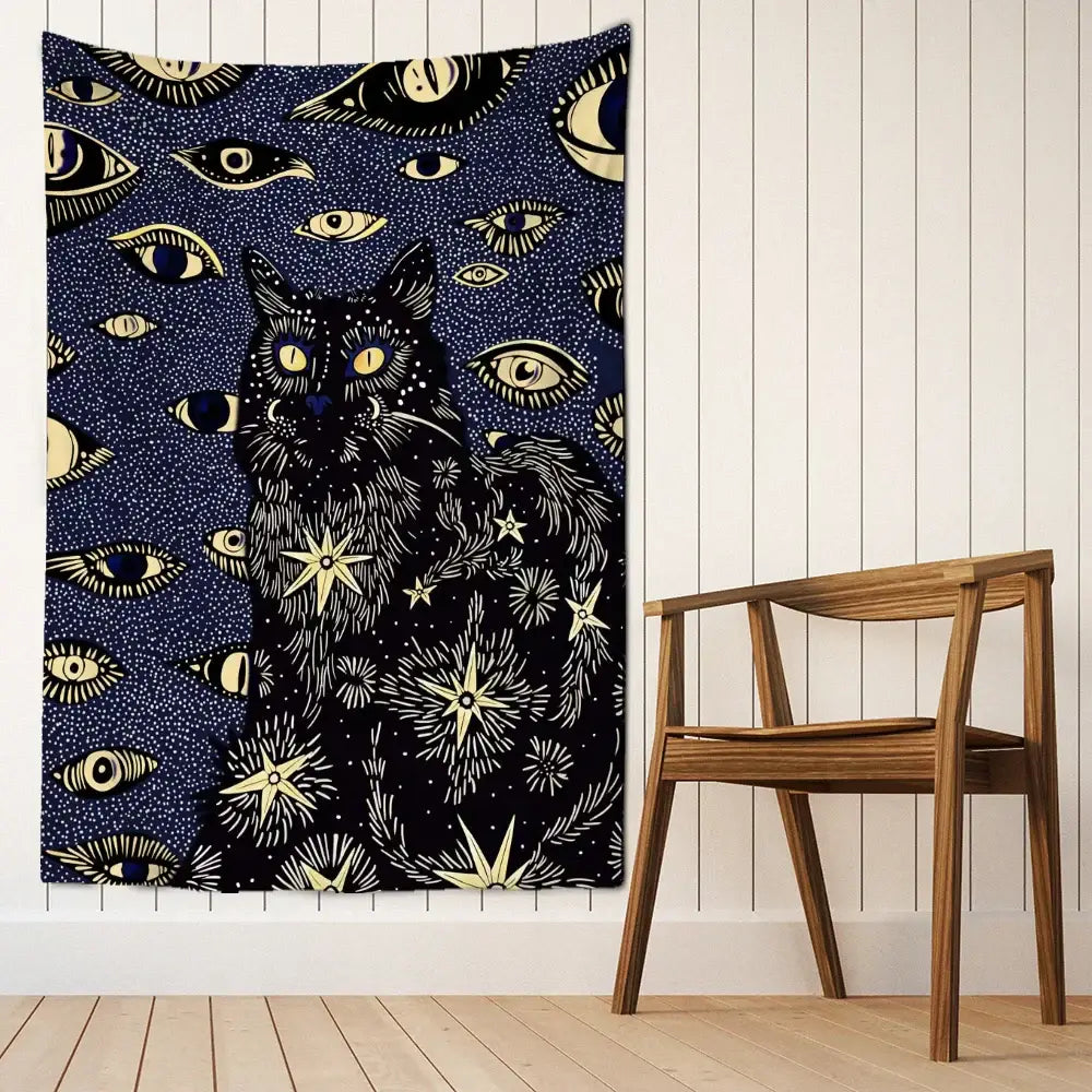 Black Gold Celestial Tapestry