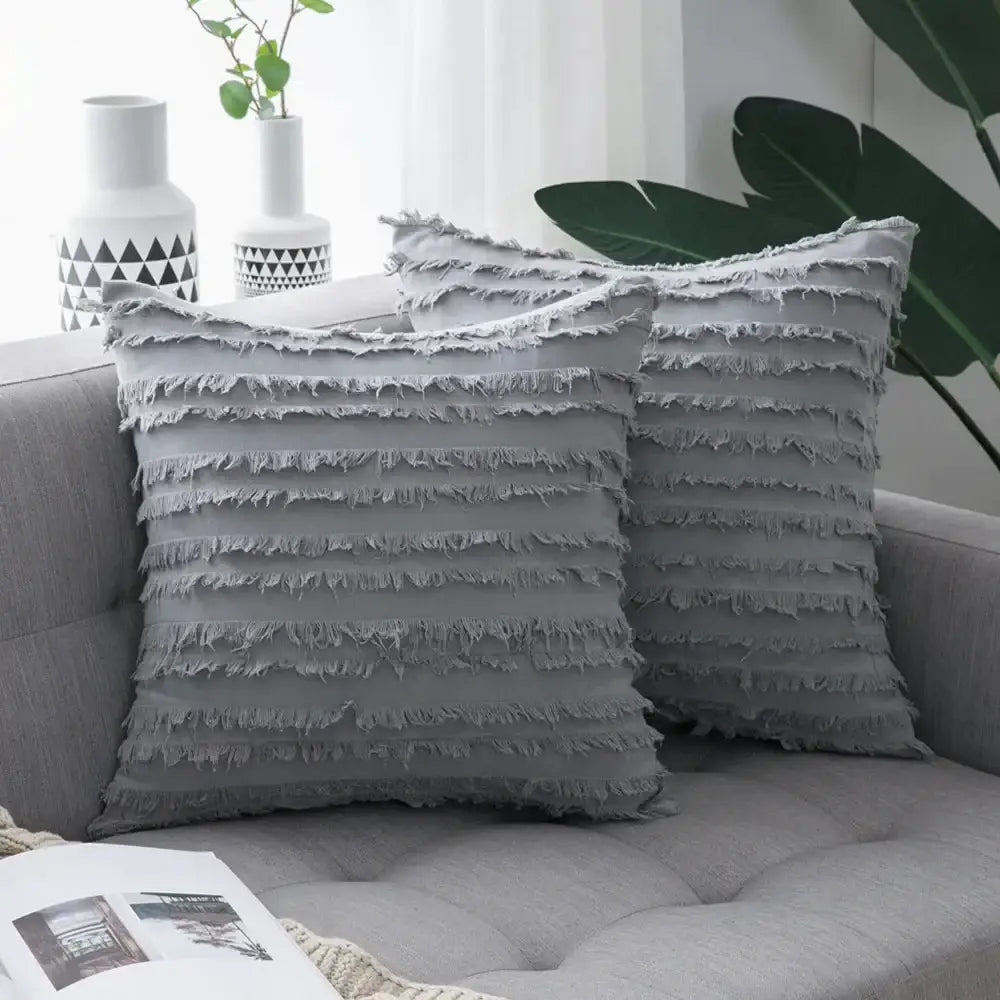 Black Tassel Pillow Covers