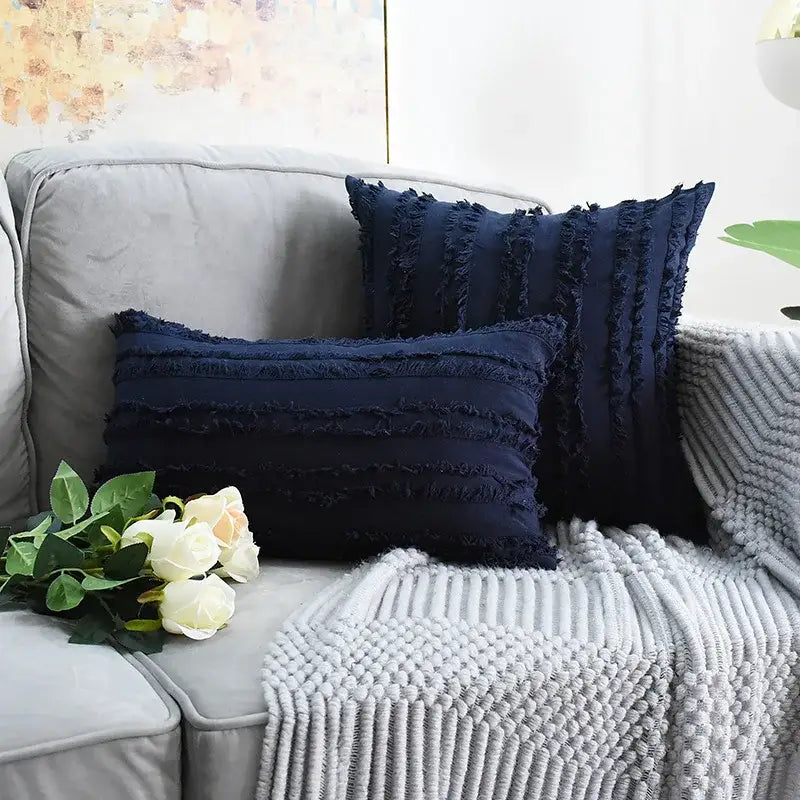 Black Tassel Pillow Covers