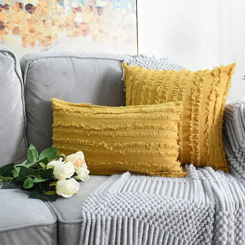Black Tassel Pillow Covers