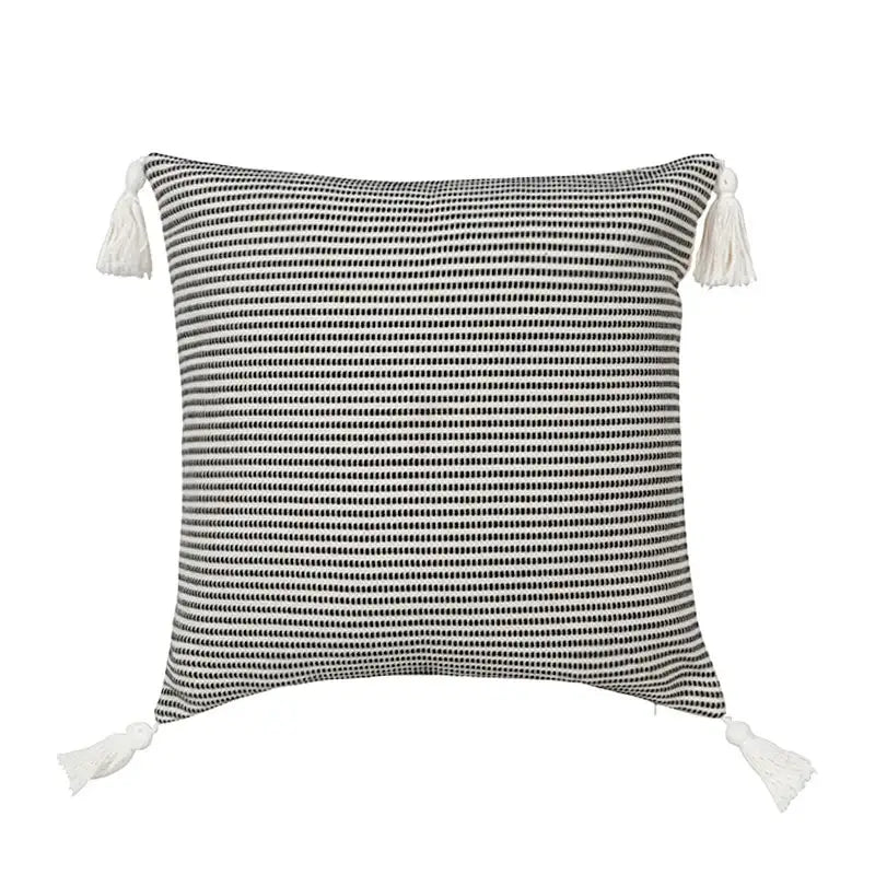 Black White Jacquard Pillow