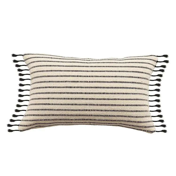 Black White Jacquard Pillow