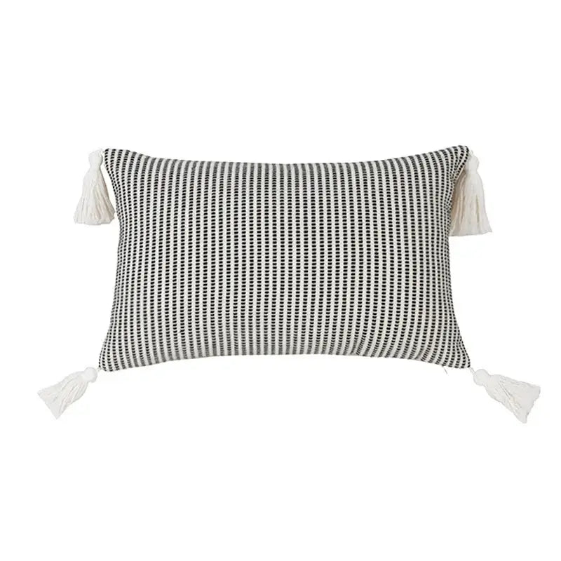 Black White Jacquard Pillow