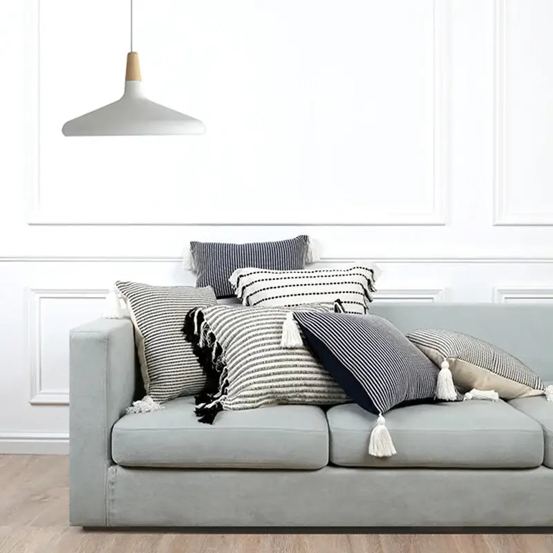 Black White Jacquard Pillow