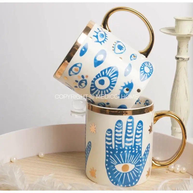 Blue Gold Ceramic Plate