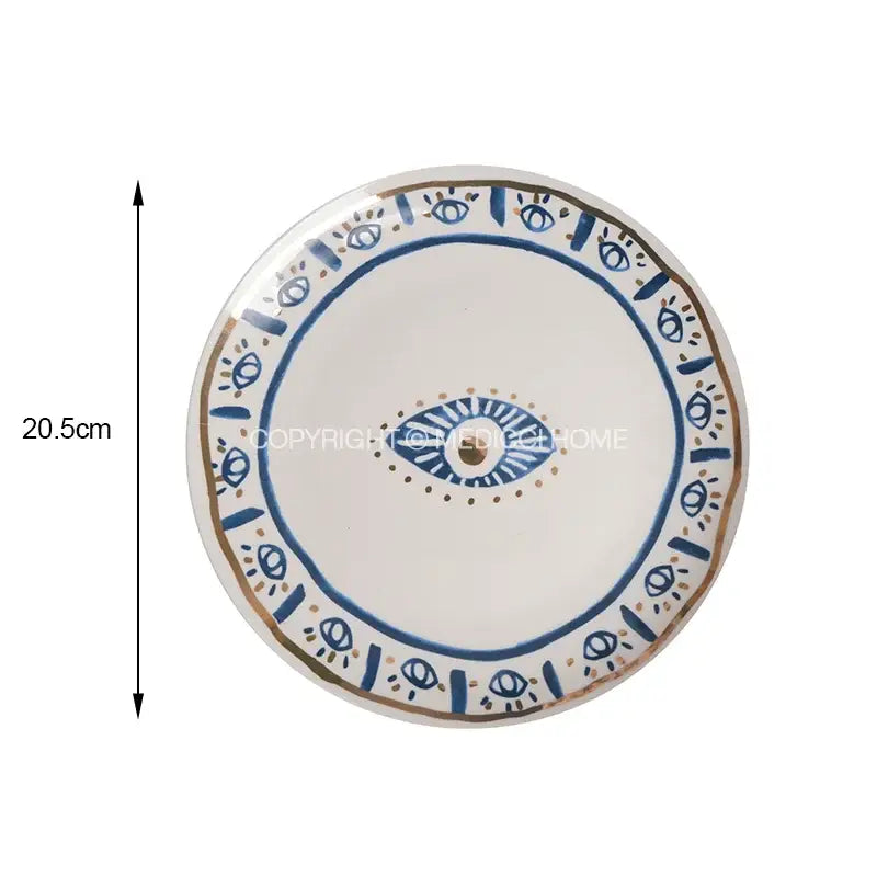 Blue Gold Ceramic Plate