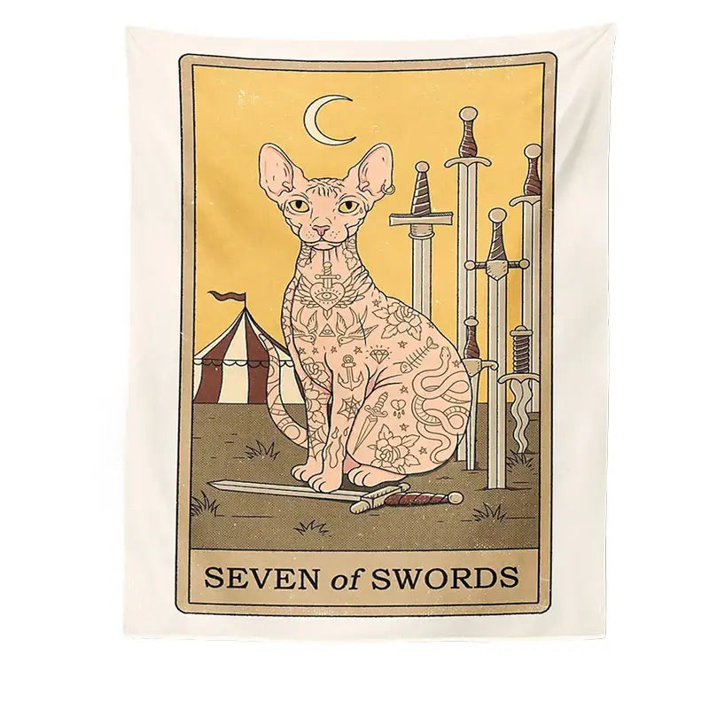 Cat Tarot Tapestry Wall