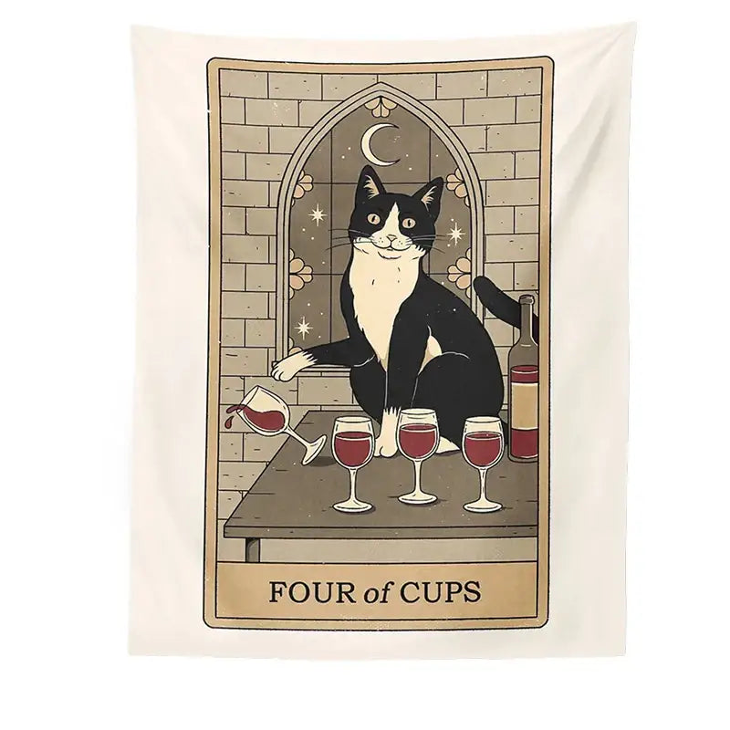 Cat Tarot Tapestry Wall