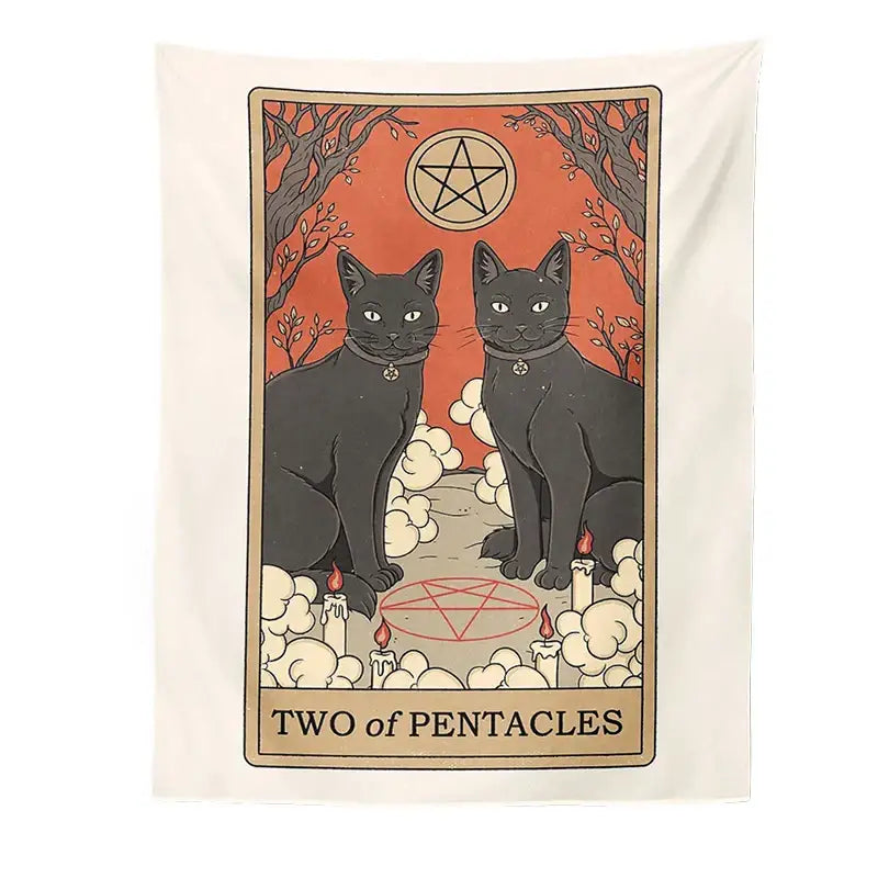 Cat Tarot Tapestry Wall