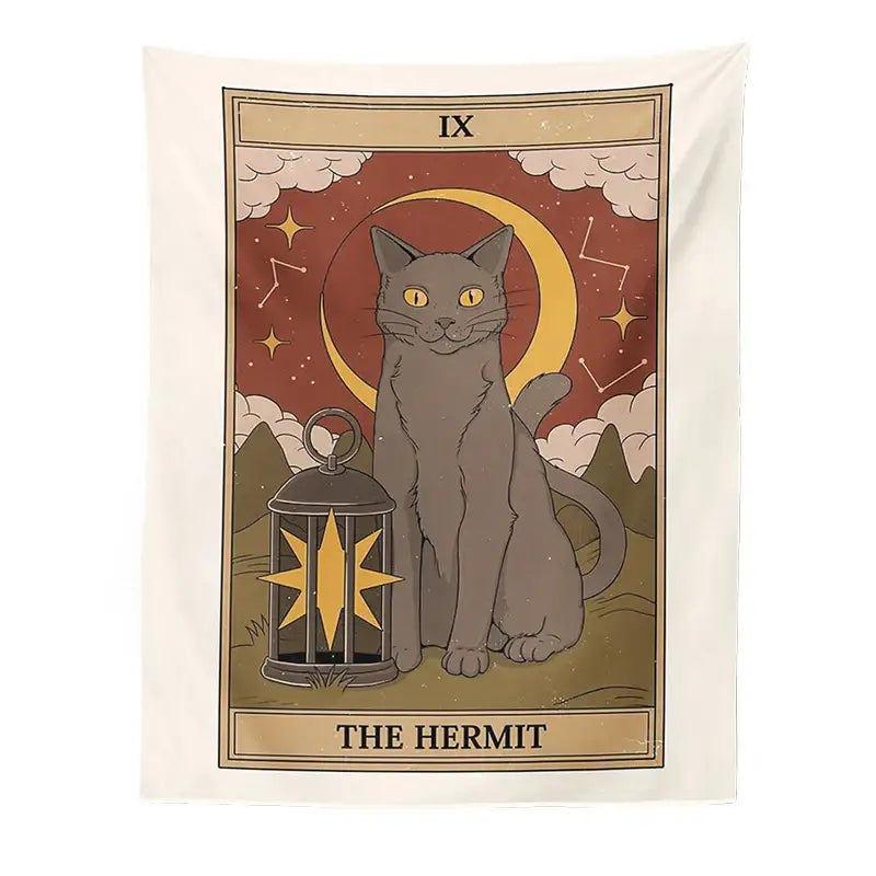 Cat Tarot Tapestry Wall