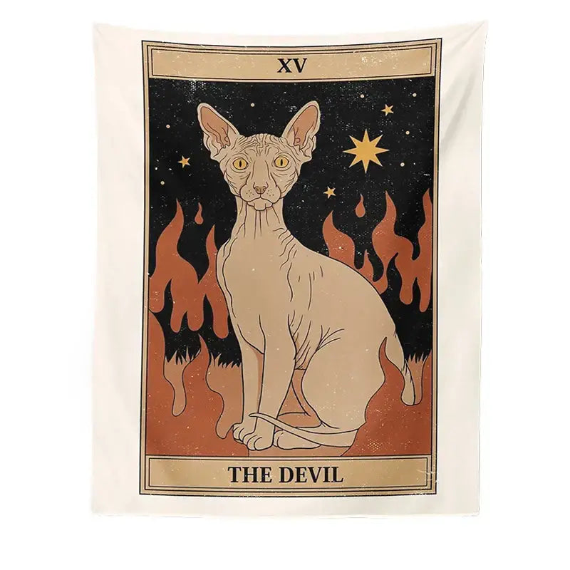 Cat Tarot Tapestry Wall