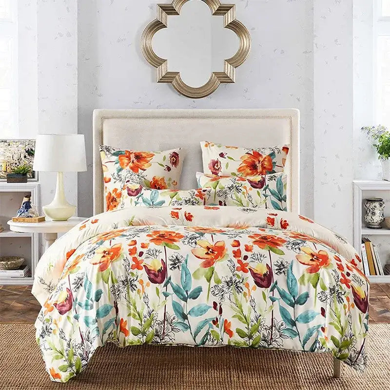 Black White Botanical Duvet