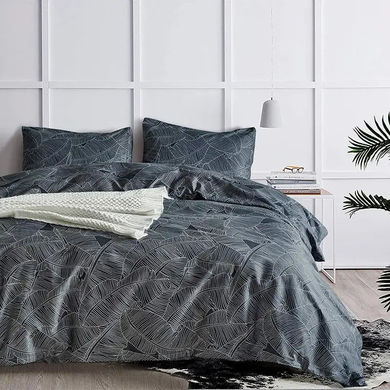 Black White Botanical Duvet