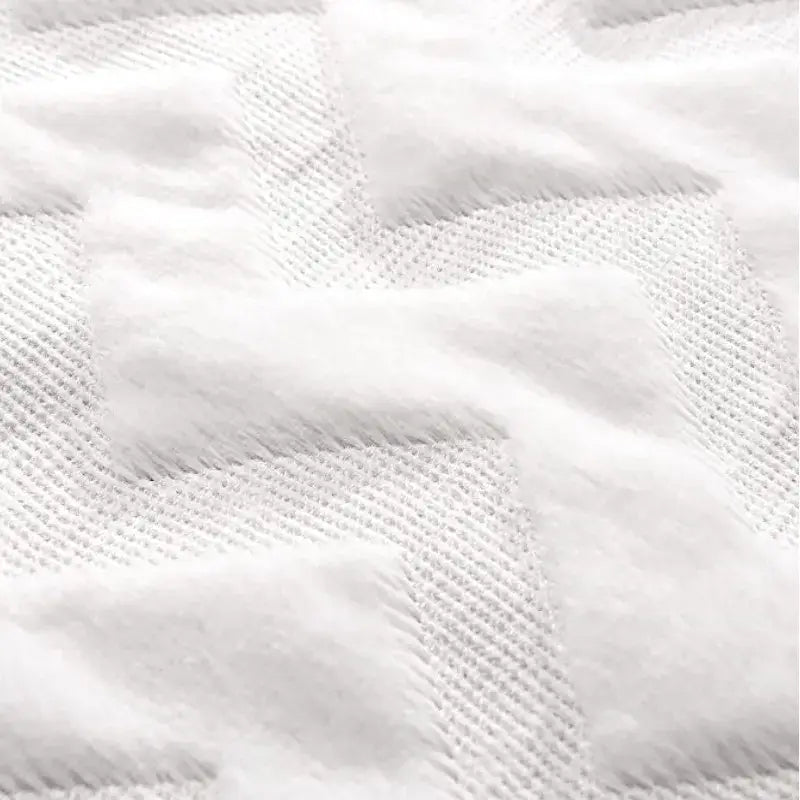 White Faux Fur Chevron Pillow