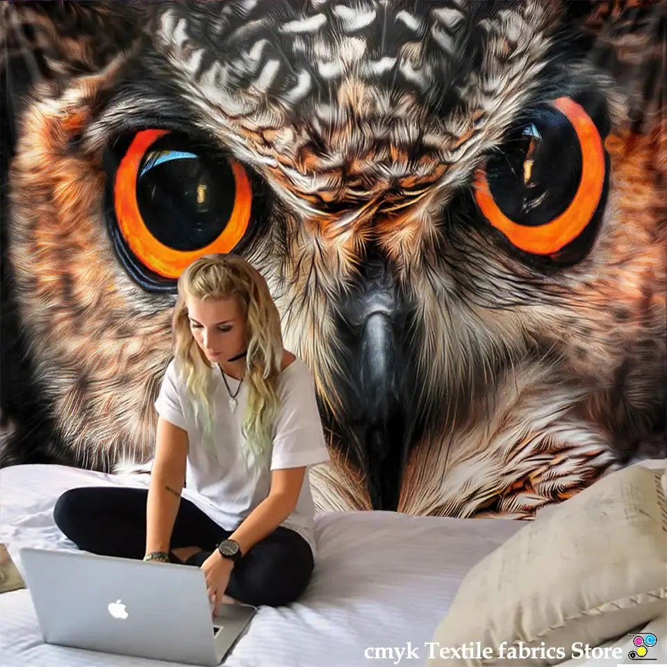 Colorful Owl Wall Tapestry