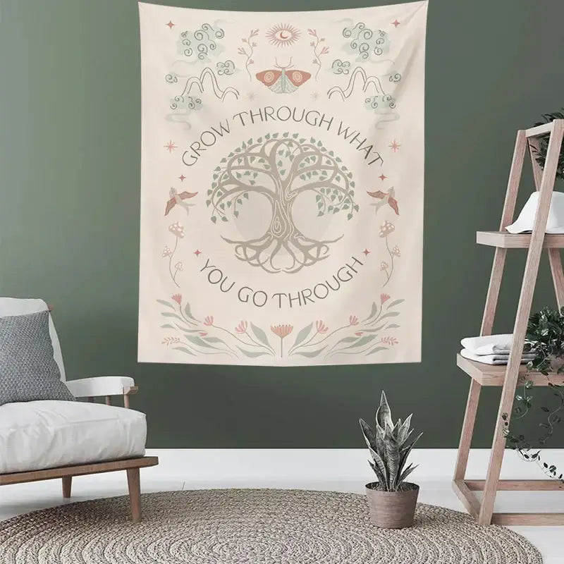 Cream Life Tree Tapestry