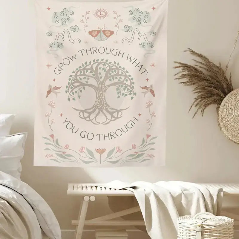 Cream Life Tree Tapestry