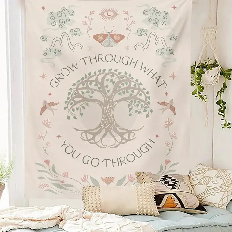 Cream Life Tree Tapestry
