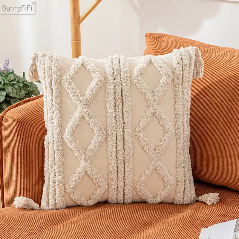 Cream Cotton Pillow Cover