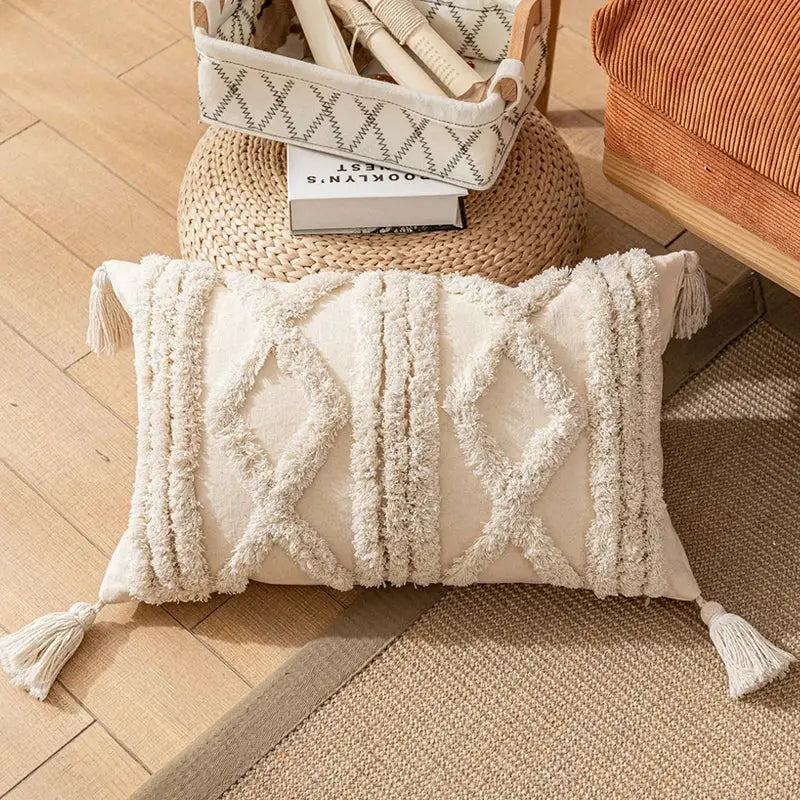 Cream Cotton Pillow Cover