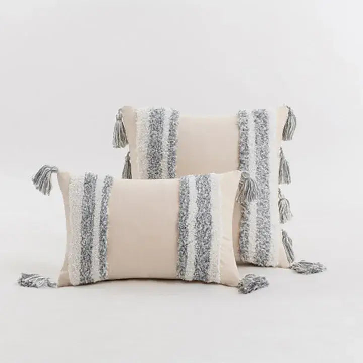 Tufted Tasseled Cushion Cover