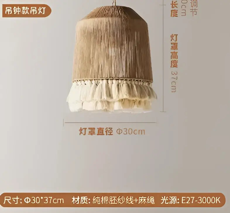 Fringe Hemp Rope Pendant
