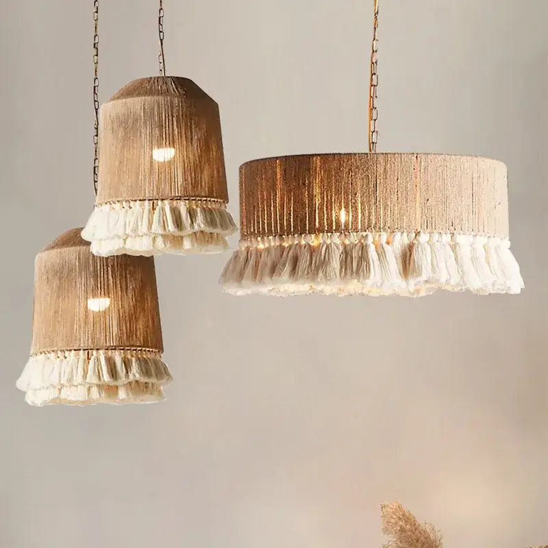 Fringe Hemp Rope Pendant