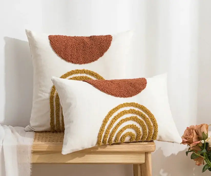 Mustard Cream Cushion Cover