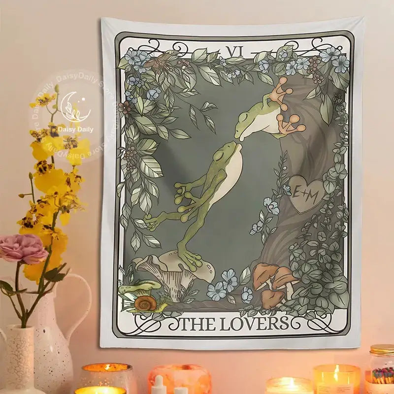 Gray Boho Frog Tapestry