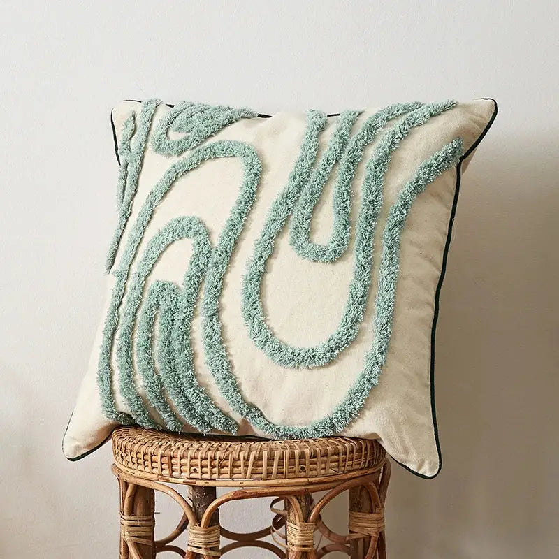 Green Boho Cushion Cover