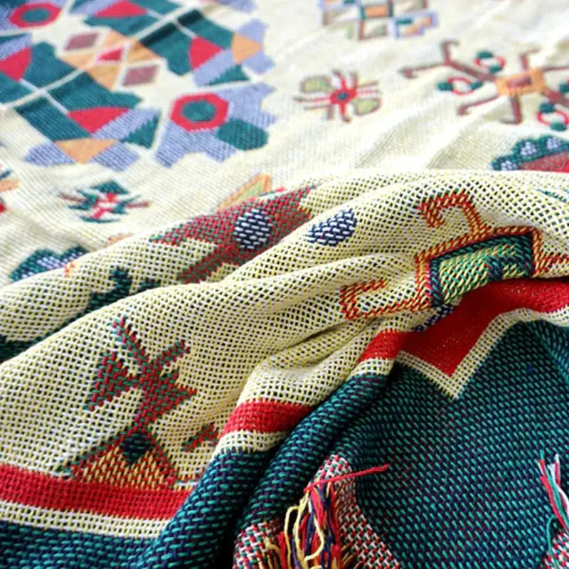 Green Jacquard Knit Throw
