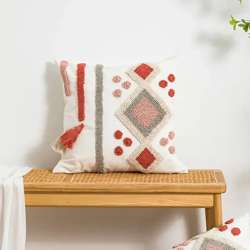 Tufted Geometric Pillow Cover