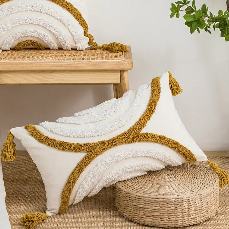 Tufted Geometric Pillow Cover
