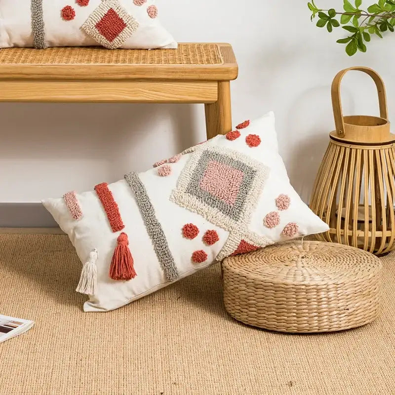 Tufted Geometric Pillow Cover