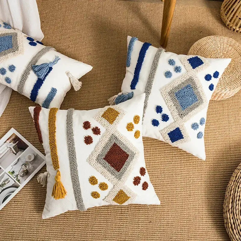 Tufted Geometric Pillow Cover