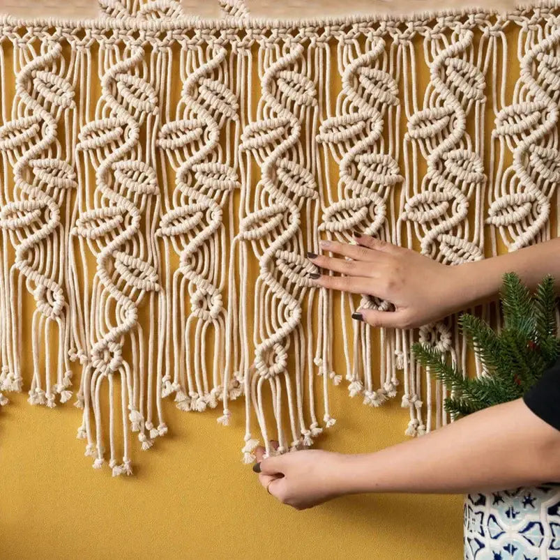 Leaf Pattern Macrame Curtain