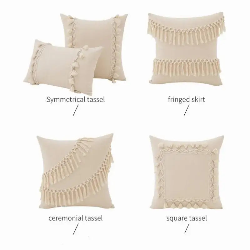 Cream Macrame Cushion Cover