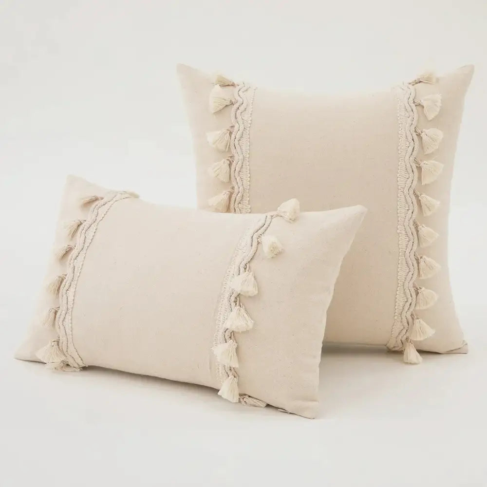 Cream Macrame Cushion Cover