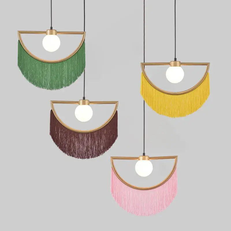 Glass Ball Boho Pendant Light